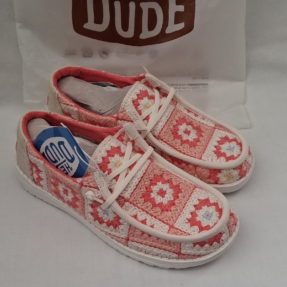 Hey Dude Wendy Cottage Granny Square Crochet Slip-Ons